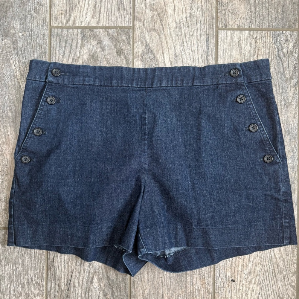 Banana Republic Indigo Denim shorts sz12 sailor - Picture 2 of 10